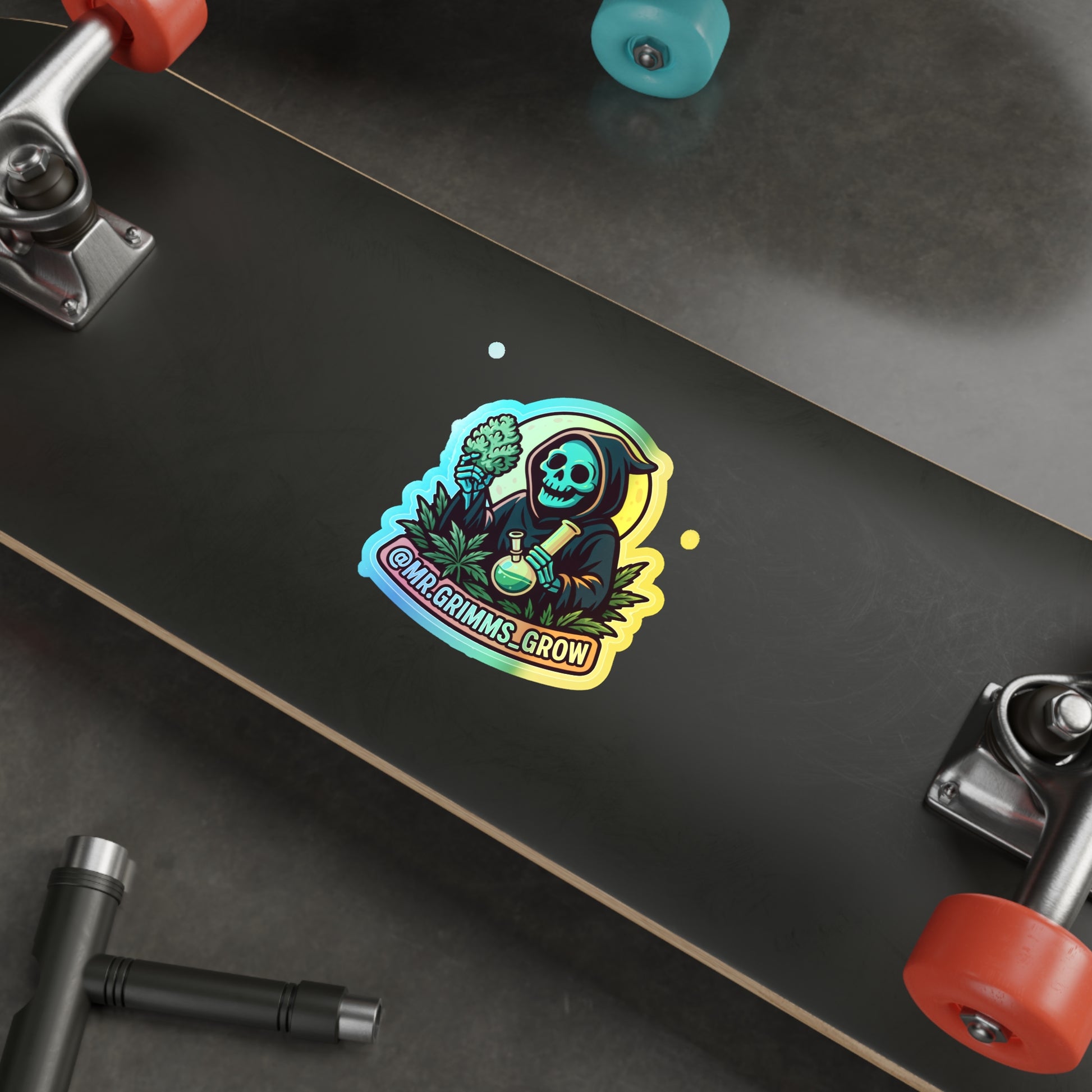 Die-cut @Mr.grimms_grow sticker.