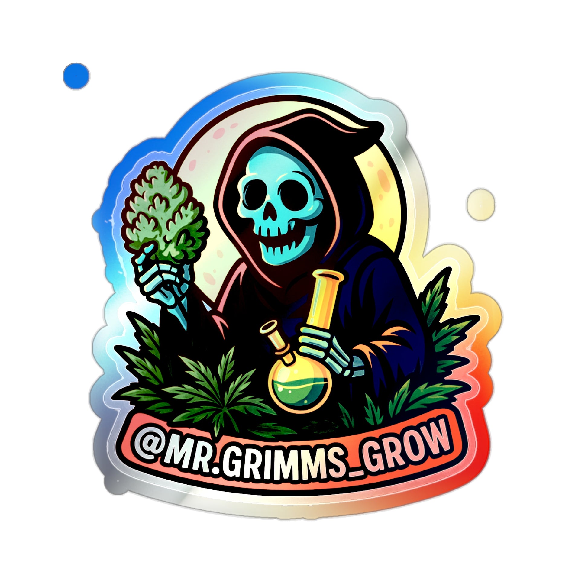 Die-cut @Mr.grimms_grow sticker.