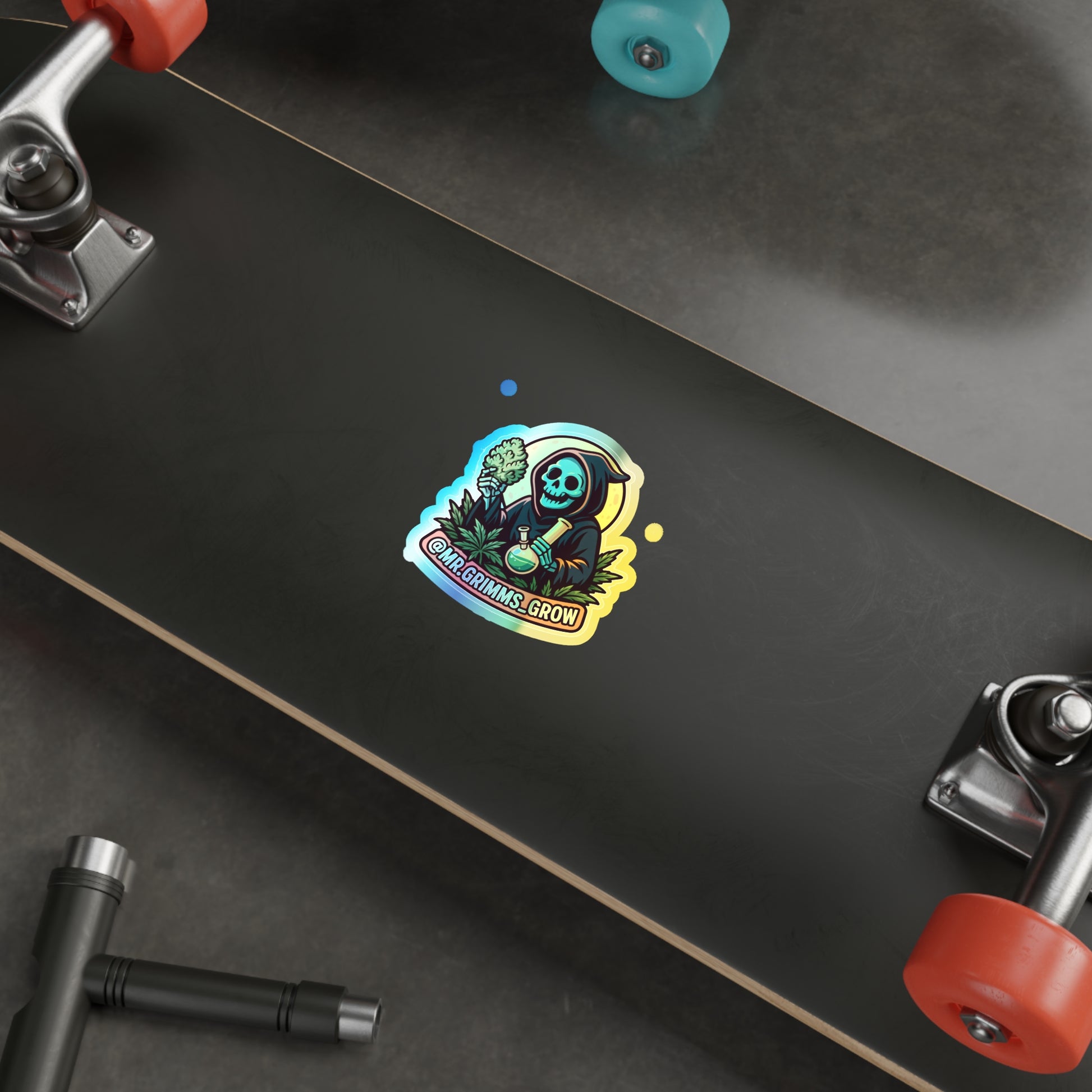 Die-cut @Mr.grimms_grow sticker.